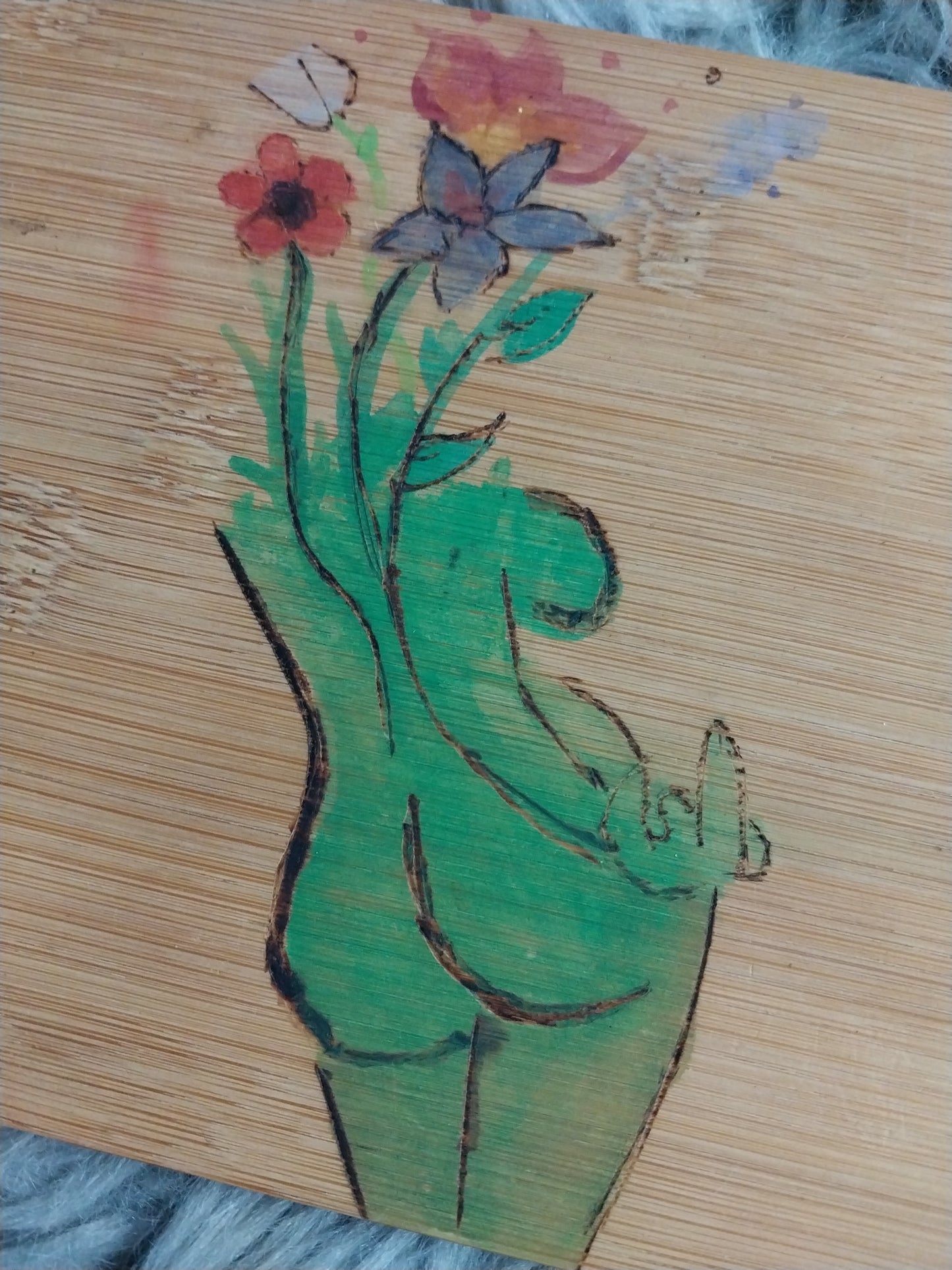 Garden Woman cutting board