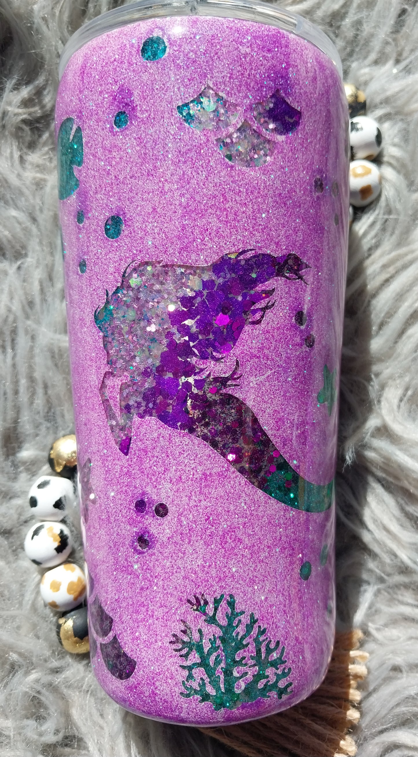 Mermaid Peek-a-boo 20oz Glittered Tumbler