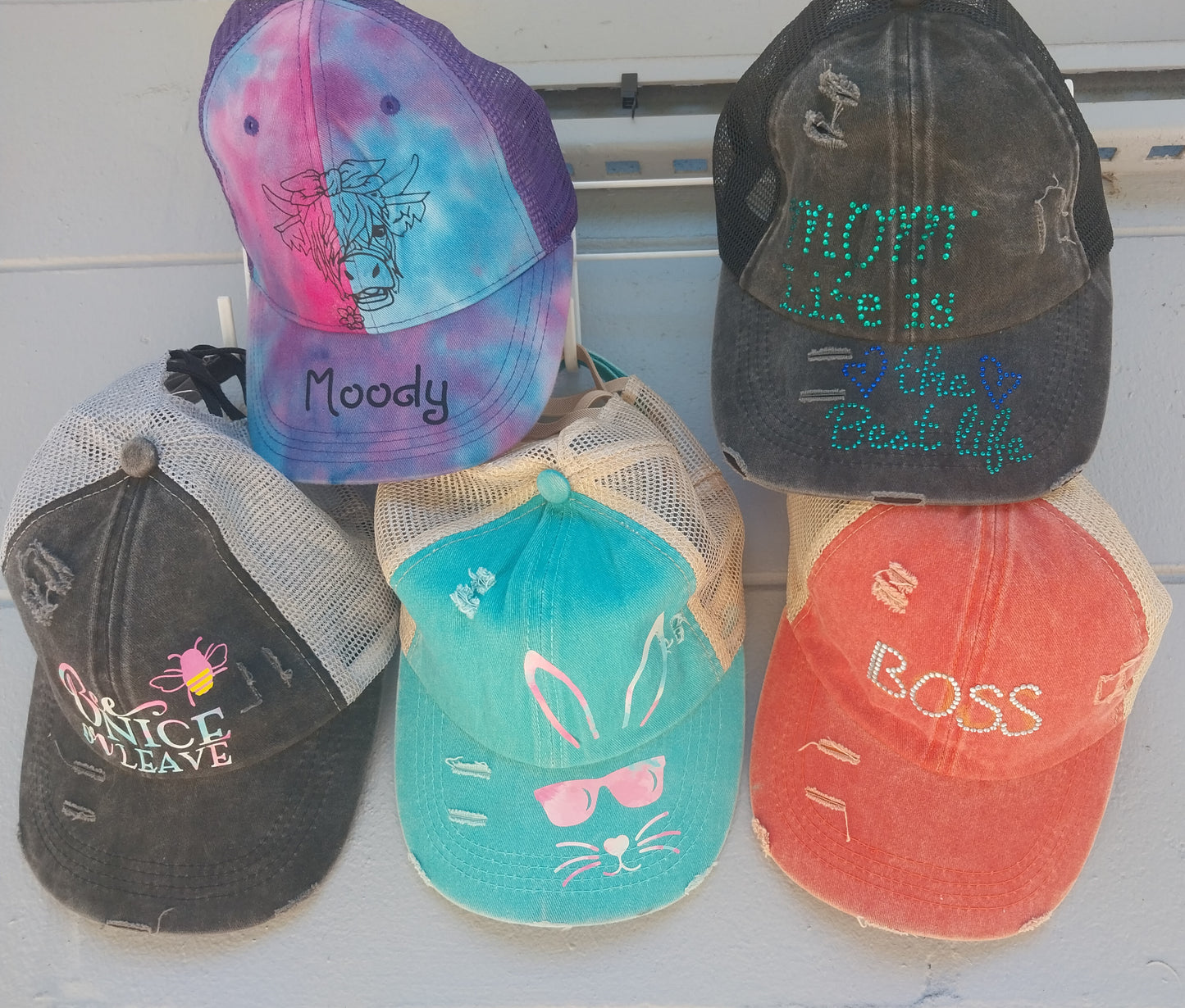 Boss Hat with Ponytail back