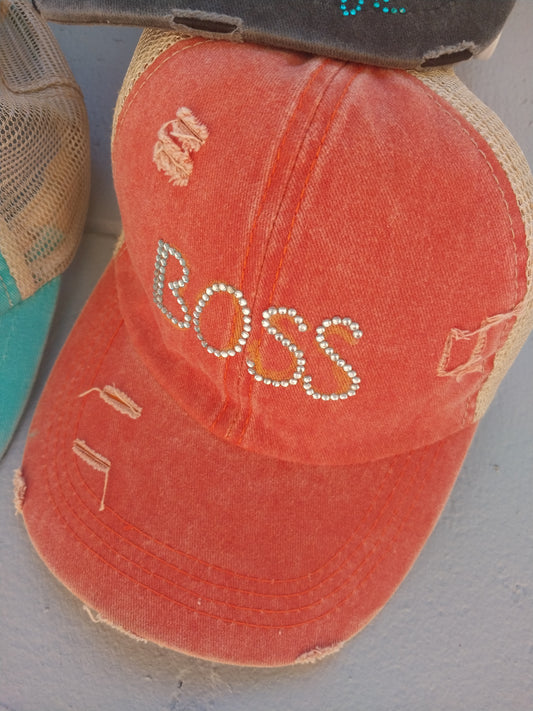 Boss Hat with Ponytail back