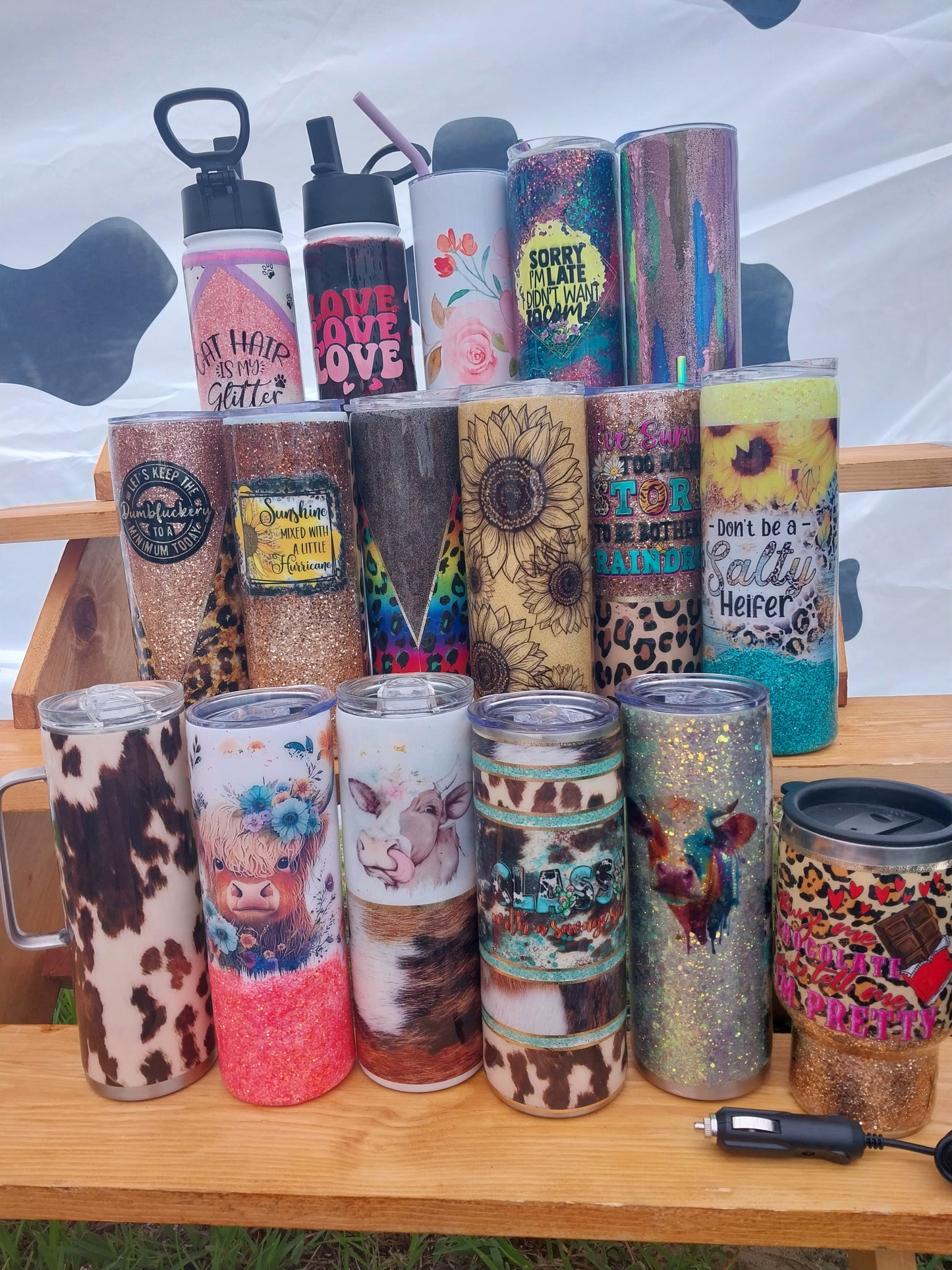 Neon Rainbow Leopard Print 20oz