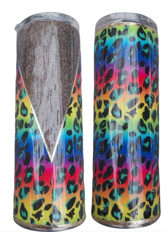 Neon Rainbow Leopard Print 20oz
