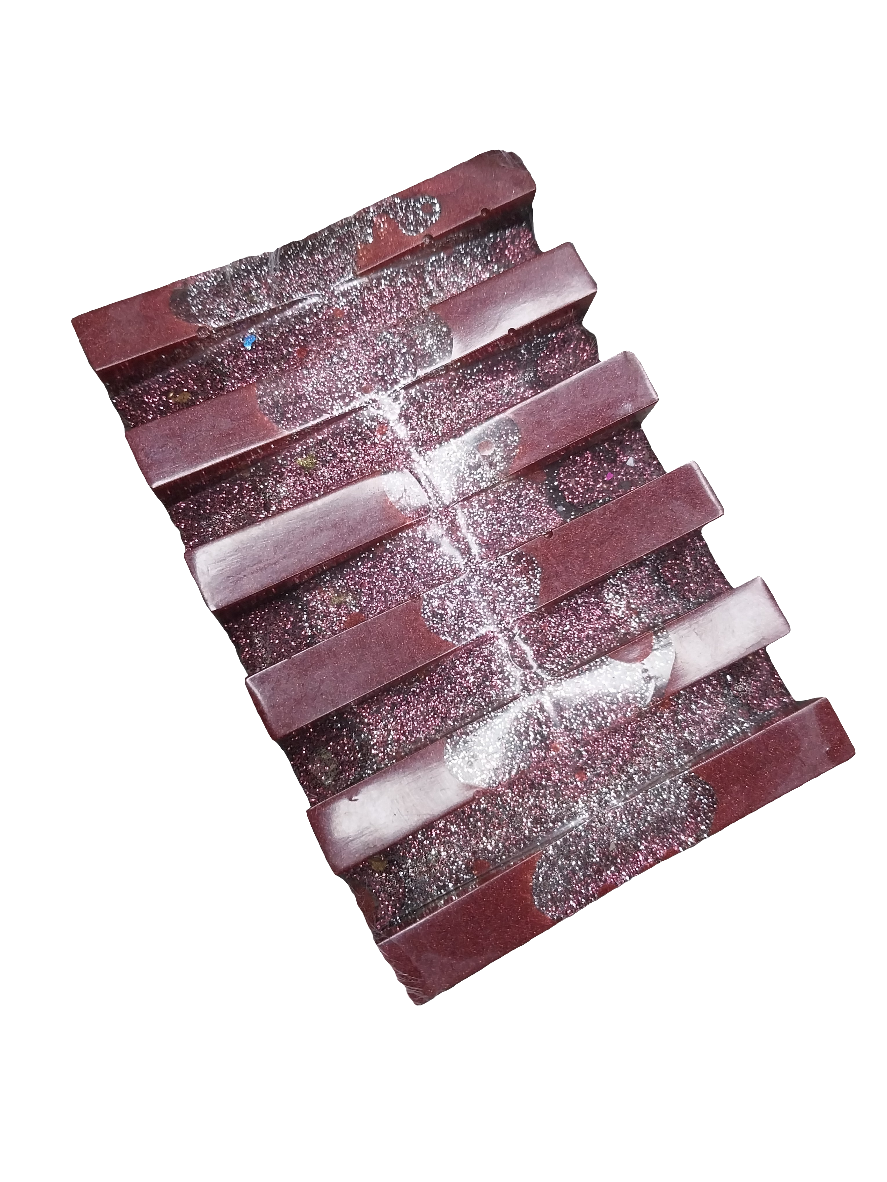 Red and Silver Soap Dish