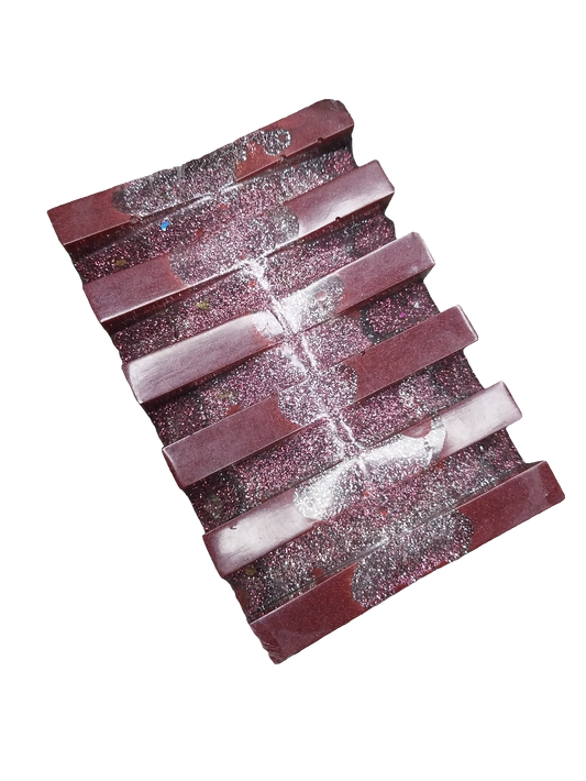 Red and Silver Soap Dish