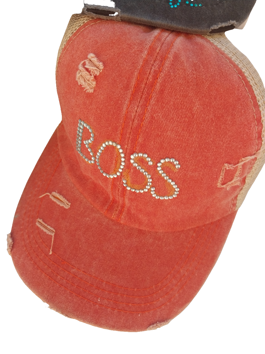 Boss Hat with Ponytail back